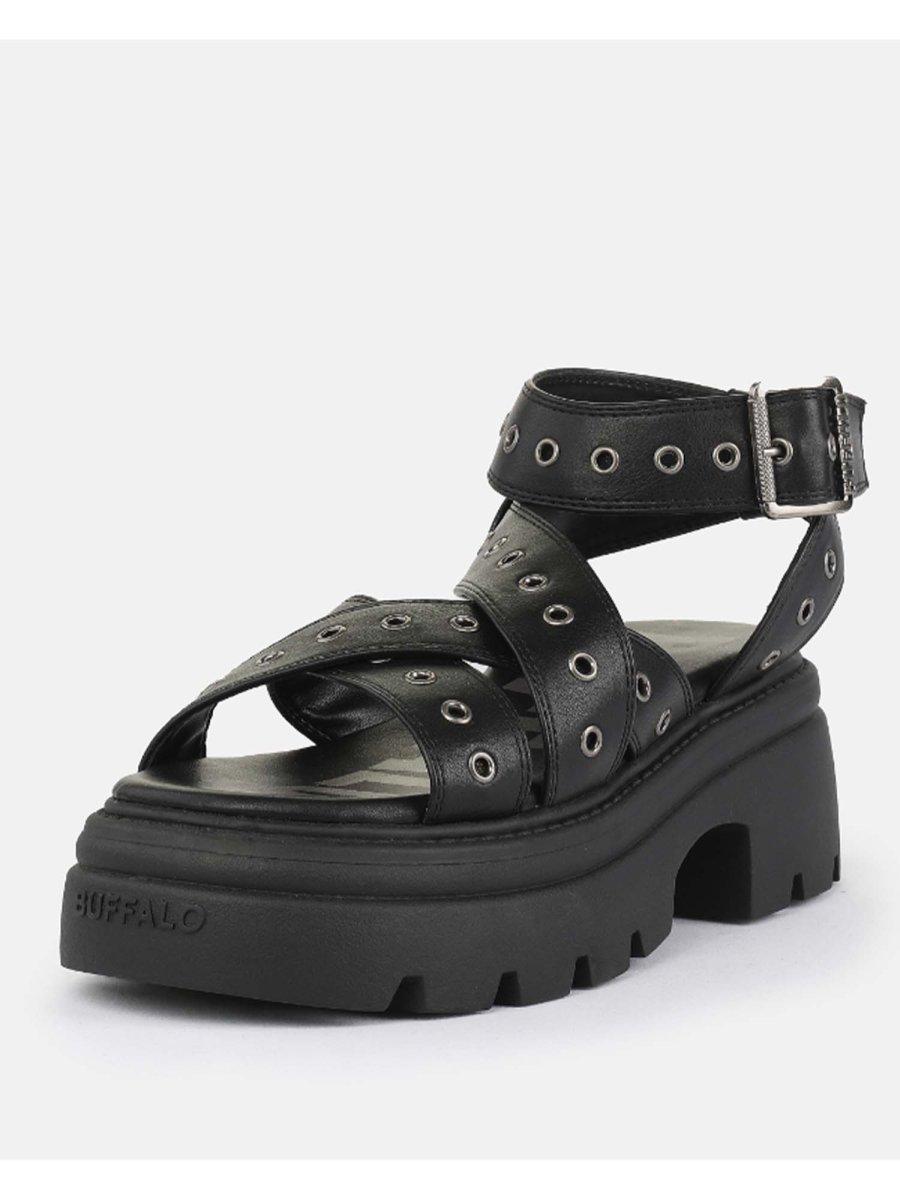SANDALO NERO BUFFALO VEGA MSS RIV DA DONNA - immagine 3