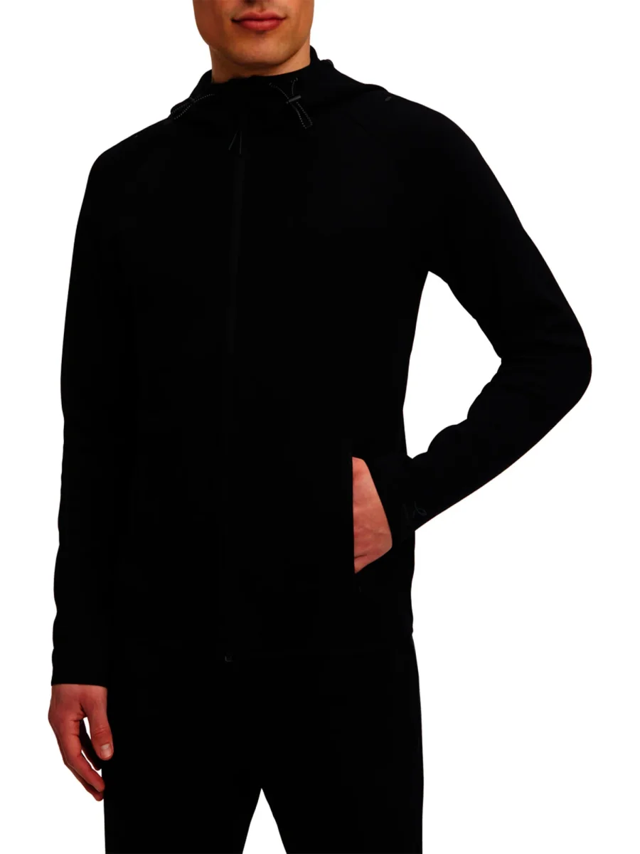 FELPA CON CAPPUCCIO TODDY ENERGETICS UOMO NERO - immagine 2