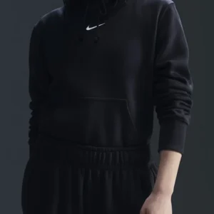 FELPA CON CAPPUCCIO NIKE DA DONNA nero