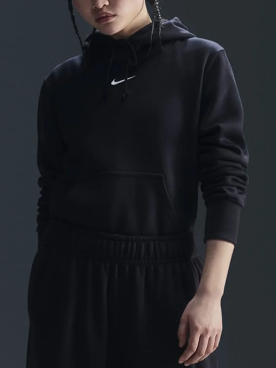 FELPA CON CAPPUCCIO NIKE DA DONNA nero - immagine 2