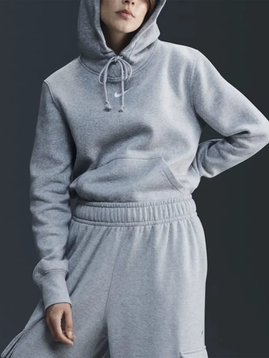 FELPA CON CAPPUCCIO NIKE DA DONNA GRIGIO