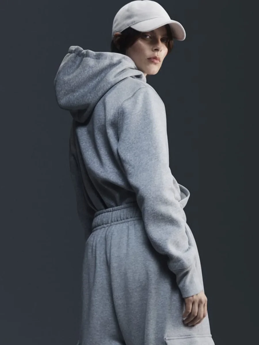 FELPA CON CAPPUCCIO NIKE DA DONNA GRIGIO - immagine 4