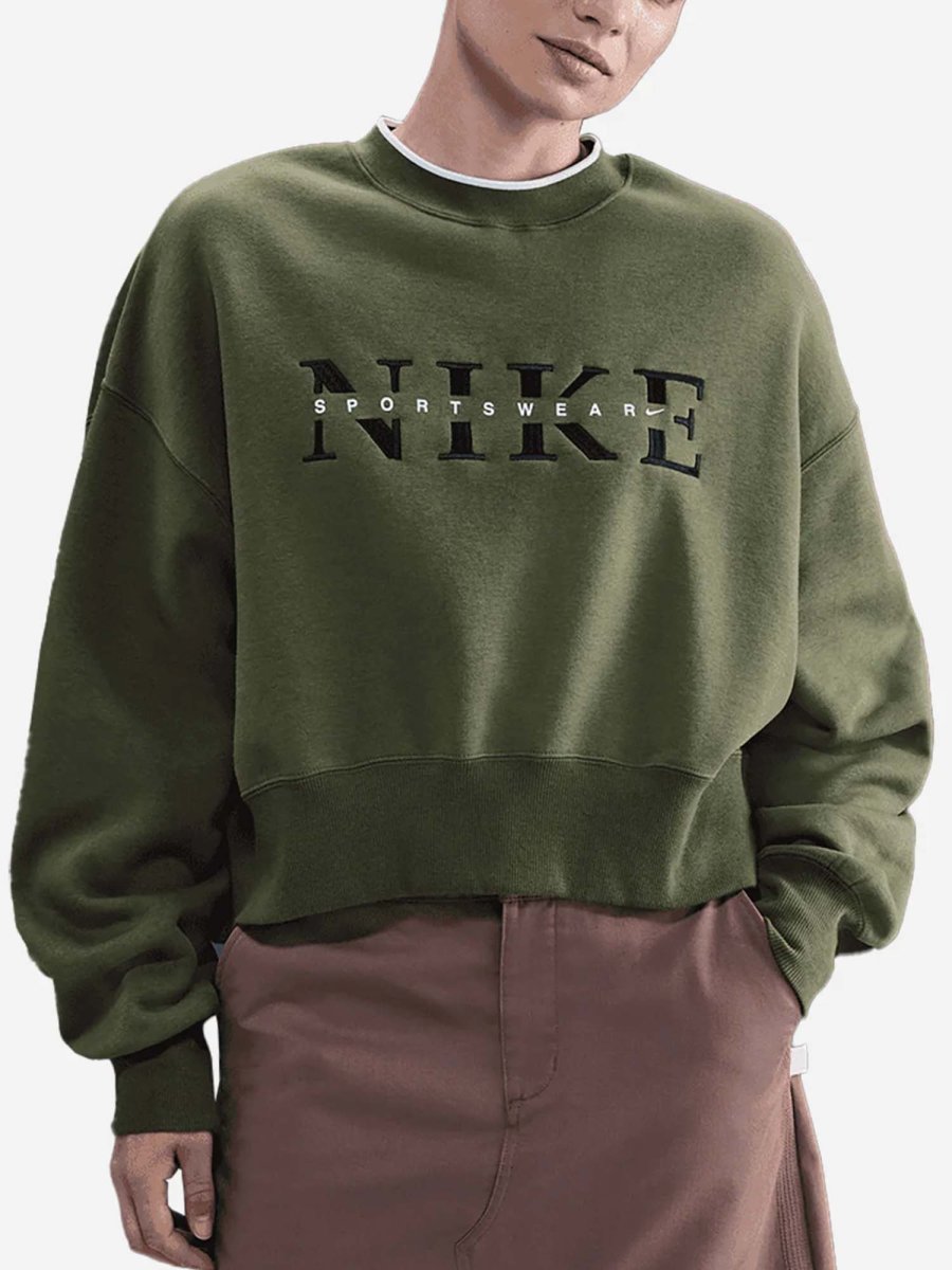 FELPA GIROCOLLO NIKE DA RAGAZZA VERDE