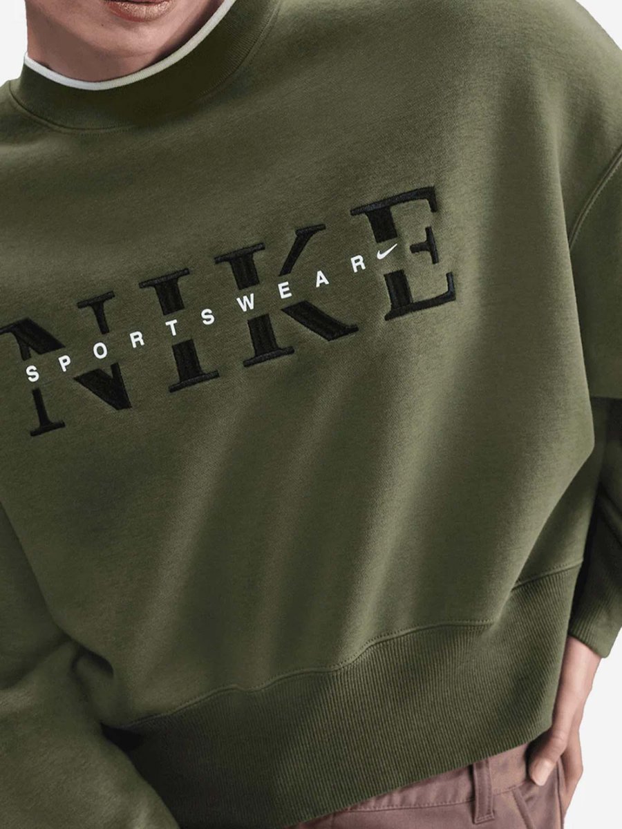 FELPA GIROCOLLO NIKE DA RAGAZZA VERDE - immagine 3