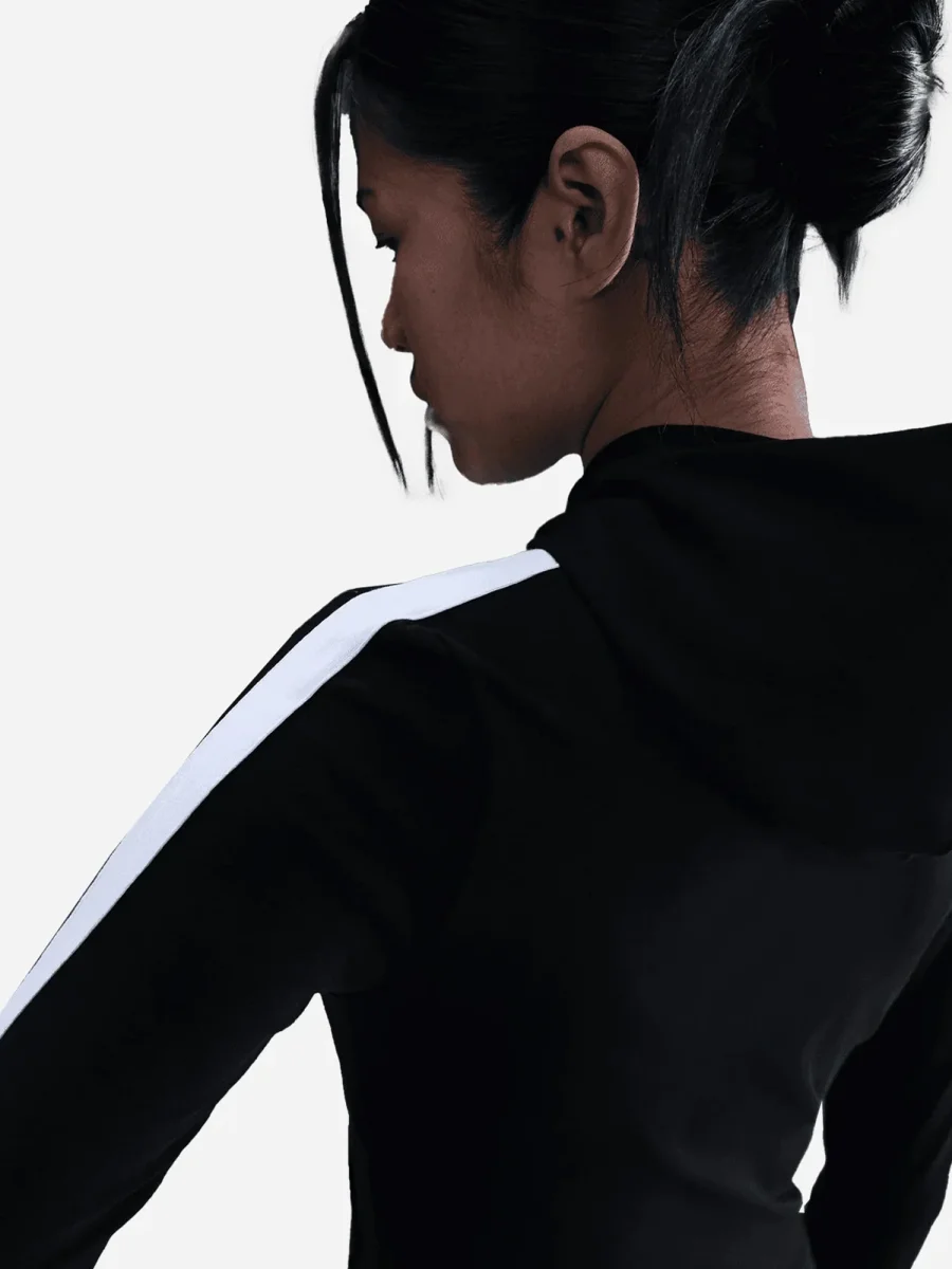 FELPA CON CAPPUCCIO E ZIP NIKE DA DONNA NERO - immagine 5