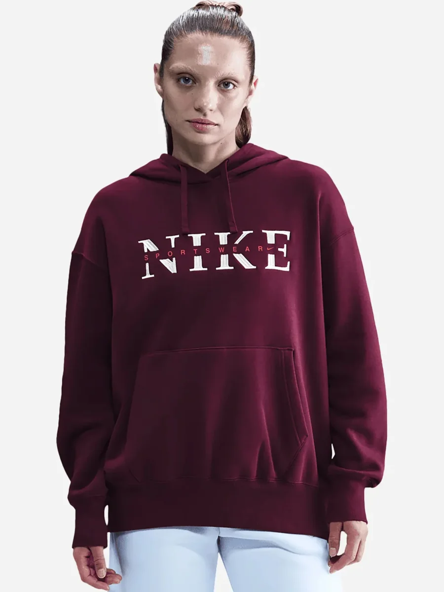 FELPA OVERSIZE CON CAPPUCCIO SPORTSWEAR NIKE DA DONNA BORDEAUX