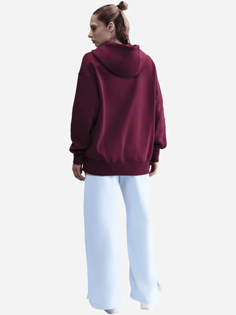 FELPA OVERSIZE CON CAPPUCCIO SPORTSWEAR NIKE DA DONNA BORDEAUX - immagine 4