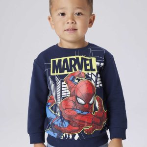 Felpa unisex Name It con stampa Spiderman blu navy