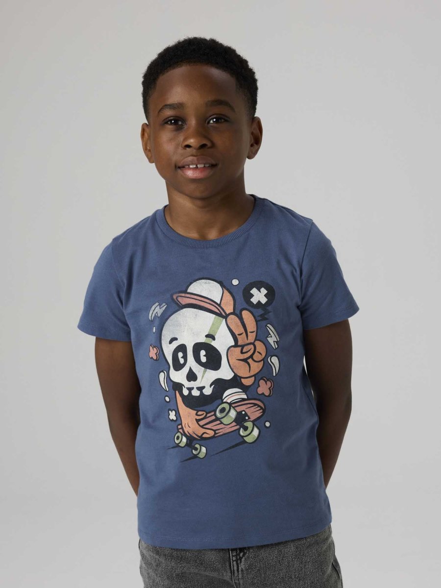 T-shirt in cotone organico Name It unisex adulto colore Blu