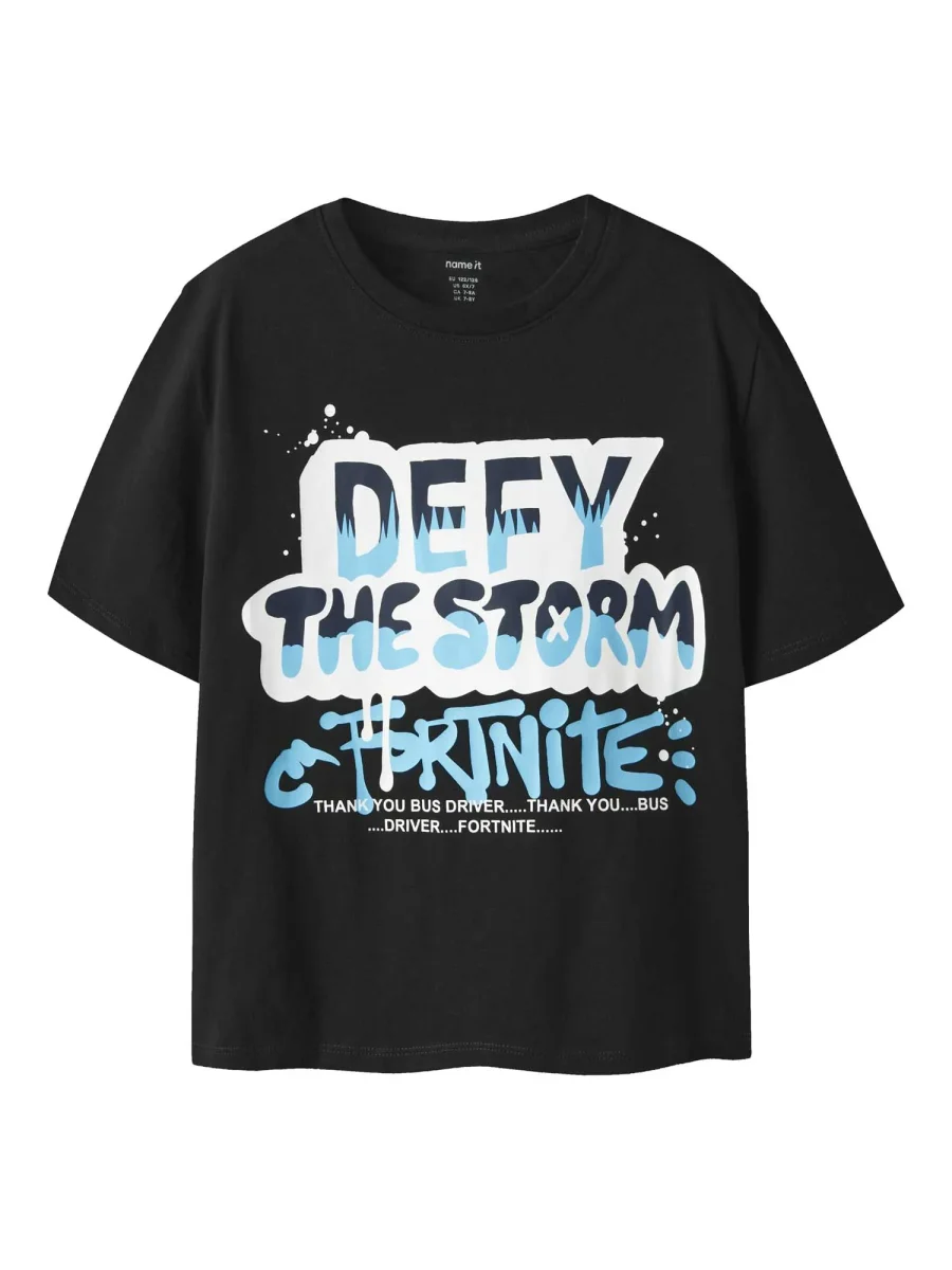 T-shirt Fortnite Name It unisex adulto nera con stampa grafica - immagine 2