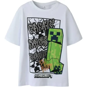T-shirt unisex adulto Name It con stampa Minecraft nera