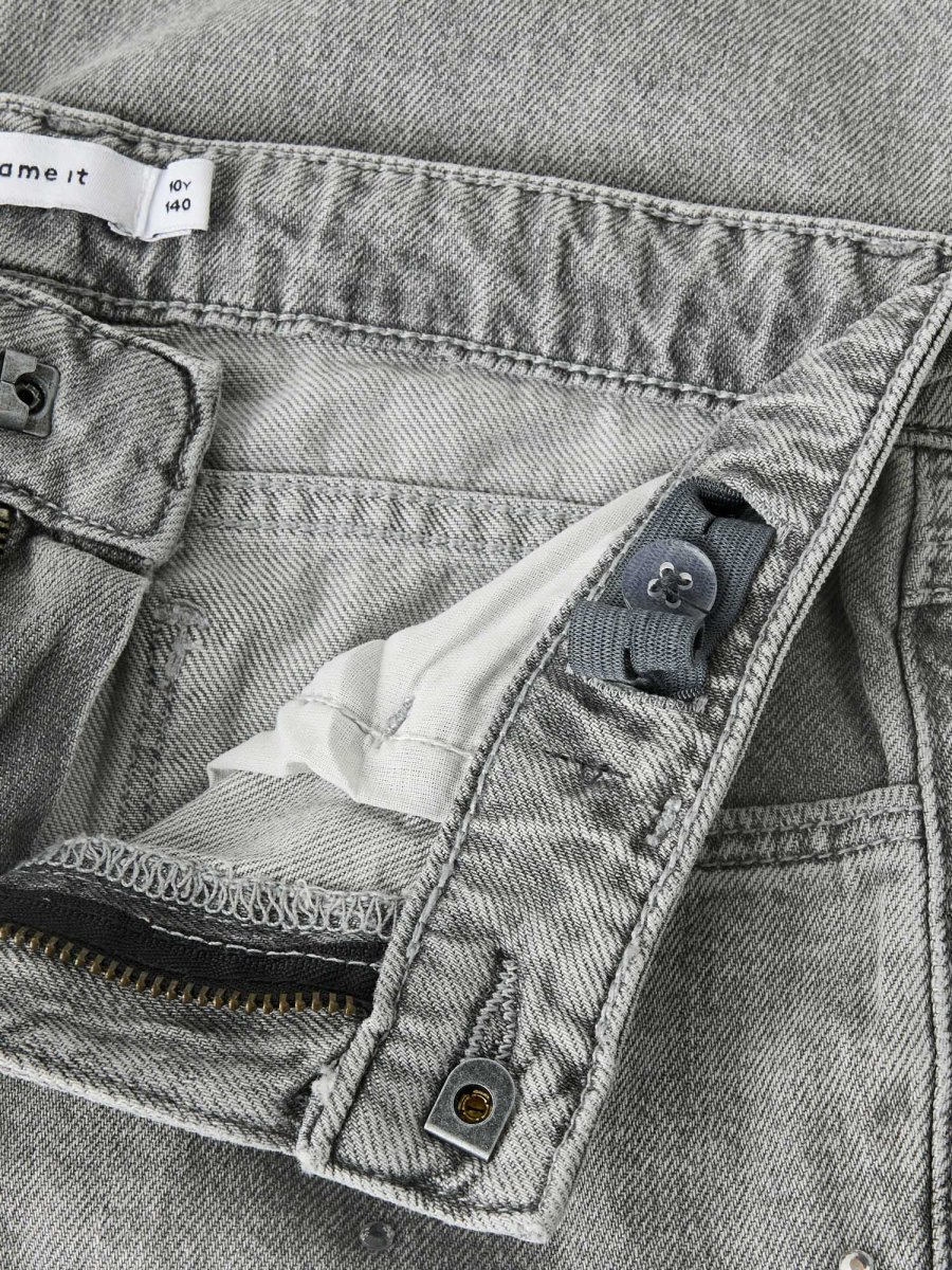 Jeans straight leg unisex adulto in grigio - immagine 5