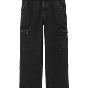 JEANS ROSE WIDE LEG CARGO DA RAGAZZA NAME IT DENIM NERO
