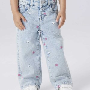 Jeans Name It NmfRose con ricami a cuori per unisex adulto
