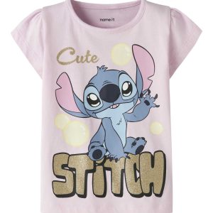 T-shirt unisex Name It con stampa Stitch rosa