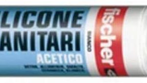 FISCHER SILICONE SANITARIO ACETICO RESISTENTE ALLA MUFFA, BIANCO