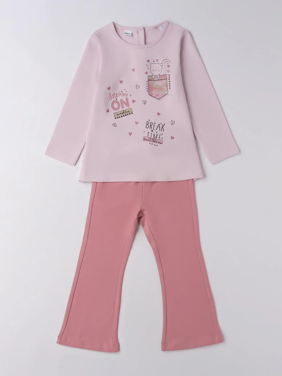 COMPLETO MAGLIA+LEGGINGS IDO DA BAMBINA ROSA - immagine 2