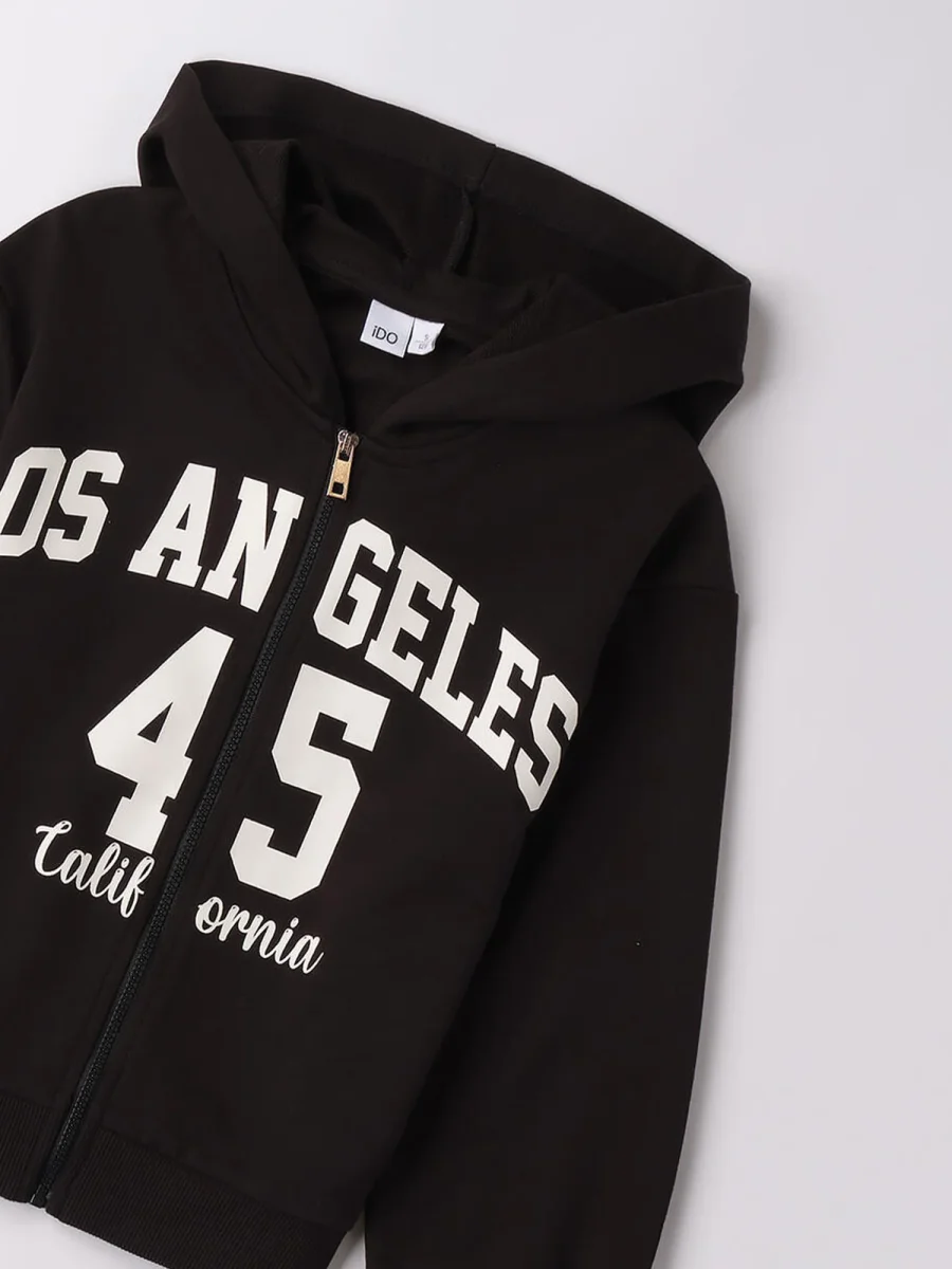 FELPA ZIP BTS IDO DA BAMBINA NERO - immagine 3