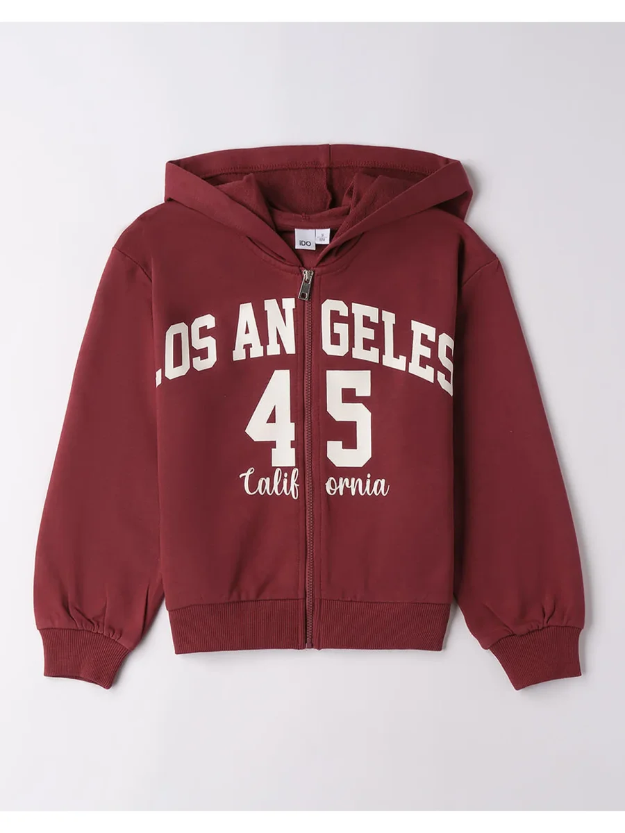 FELPA ZIP BTS IDO DA BAMBINA BORDEAUX