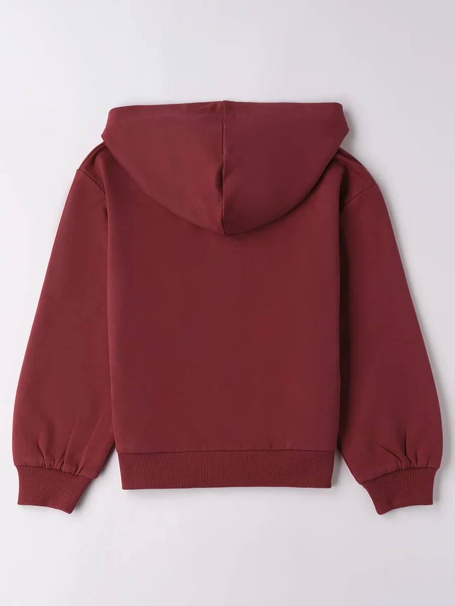 FELPA ZIP BTS IDO DA BAMBINA BORDEAUX - immagine 4