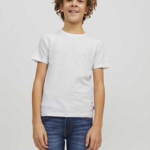 T-SHIRT GIROCOLLO BASIC JACK&JONES DA BAMBINO BIANCO