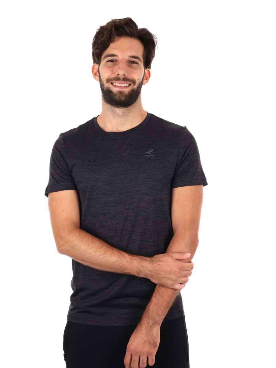 T-SHIRT TRAINING TELLY ENERGETICS DA UOMO NERO - immagine 2