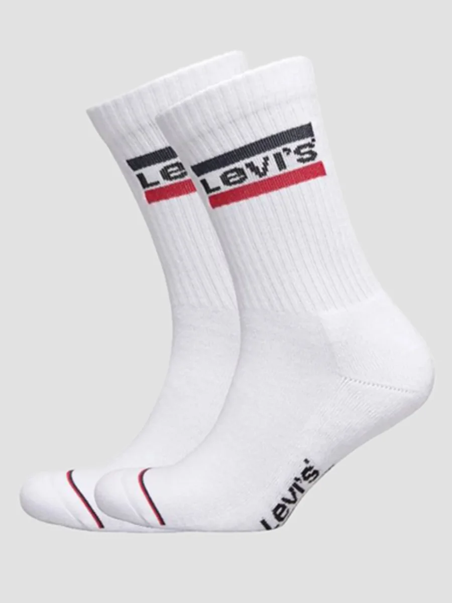 CALZE SET 2 PAIA REGULAR CUT LEVI'S UNISEX BIANCO - immagine 2