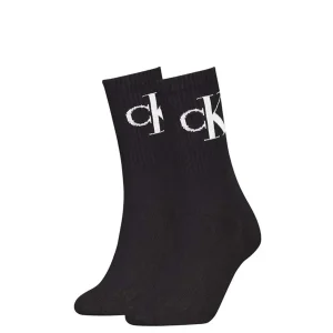 CALZE SET 2 PAIA NERE CALVIN KLEIN JEANS ALTE DA DONNA