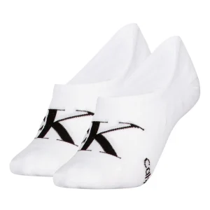 CALZE SET 2 PAIA BIANCHE CALVIN KLEIN JEANS FOOTIE HIGH CUT DA DONNA