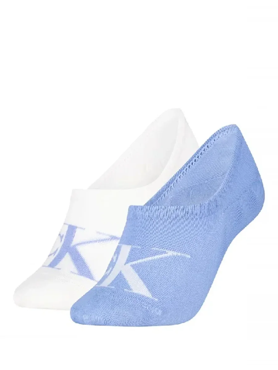 CALZE SET 2 PAIA MULTICOLOR CALVIN KLEIN JEANS FOOTIE HIGH CUT DA DONNA - immagine 2