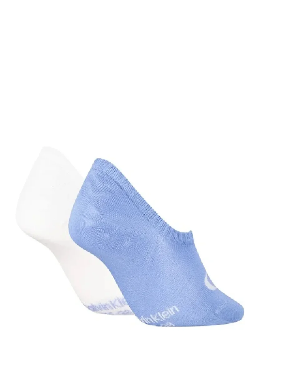 CALZE SET 2 PAIA MULTICOLOR CALVIN KLEIN JEANS FOOTIE HIGH CUT DA DONNA - immagine 3