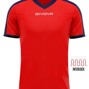 T-SHIRT REVOLUTION INTERLOCK GIVOVA ROSSO BLU