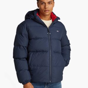 PIUMINO IDROREPELLENTE CON CAPPUCCIO TOMMY JEANS DA UOMO BLU