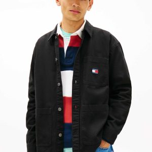 CAMICIA NERA OVERSHIT TOMMY JEANS DA UOMO