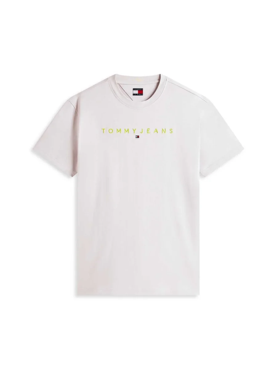 T-SHIRT GRIGIA TOMMY JEANS CON LOGO LINEARE DA UOMO - immagine 3