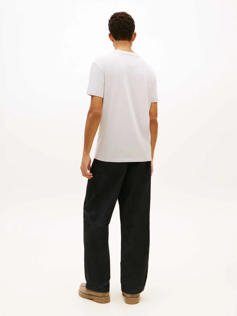 T-SHIRT GRIGIA TOMMY JEANS CON LOGO LINEARE DA UOMO - immagine 4