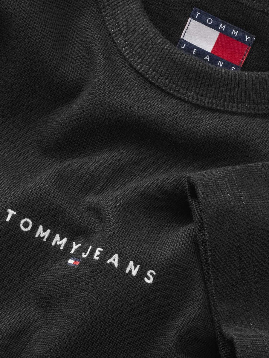T-SHIRT NERA TOMMY JEANS A COSTINE CON LOGO DA UOMO - immagine 6