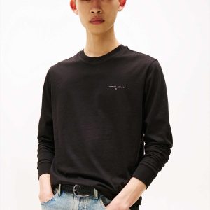 T-SHIRT SLIM FIT MANICA LUNGA TOMMY JEANS UOMO NERO