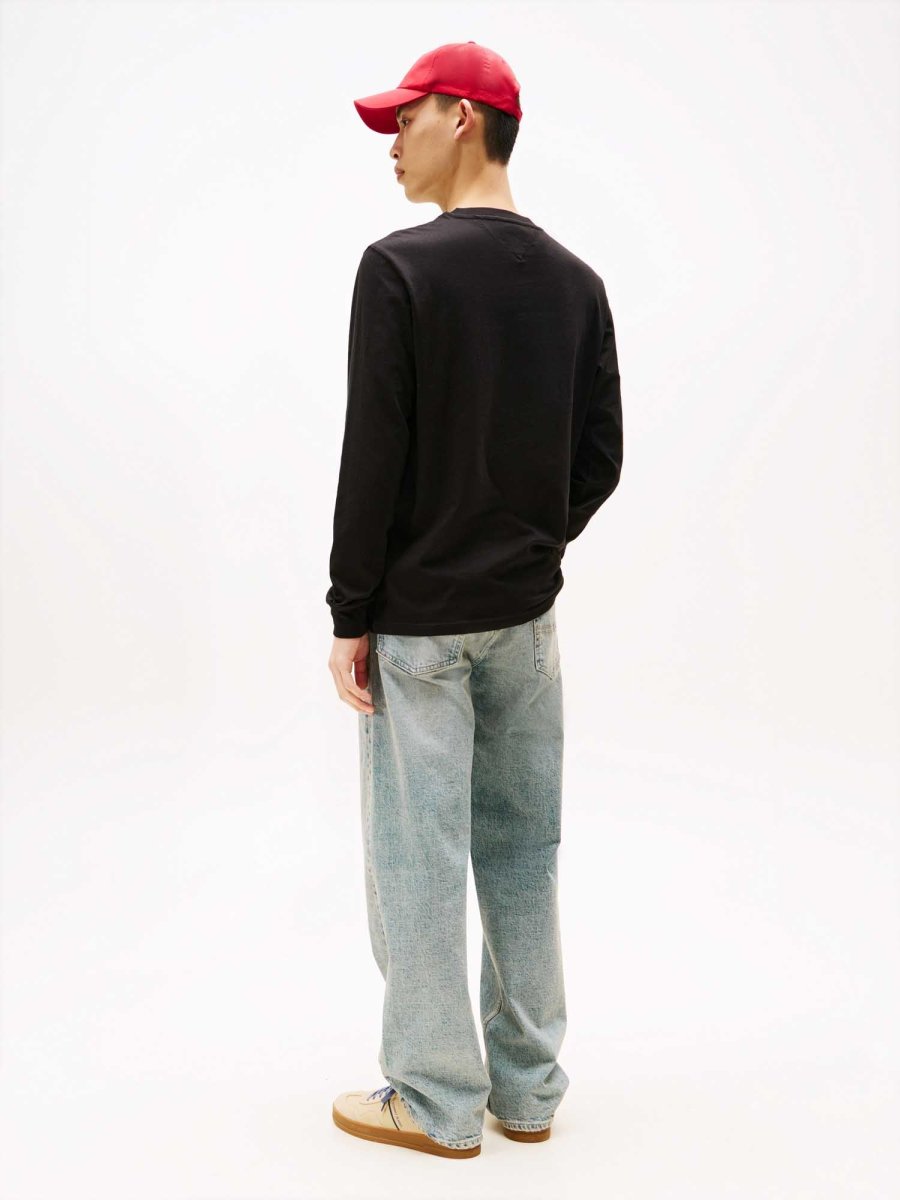 T-SHIRT SLIM FIT MANICA LUNGA TOMMY JEANS UOMO NERO - immagine 4
