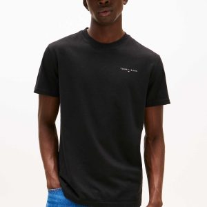 T-SHIRT SLIM LINEAR TOMMY JEANS DA UOMO NERO