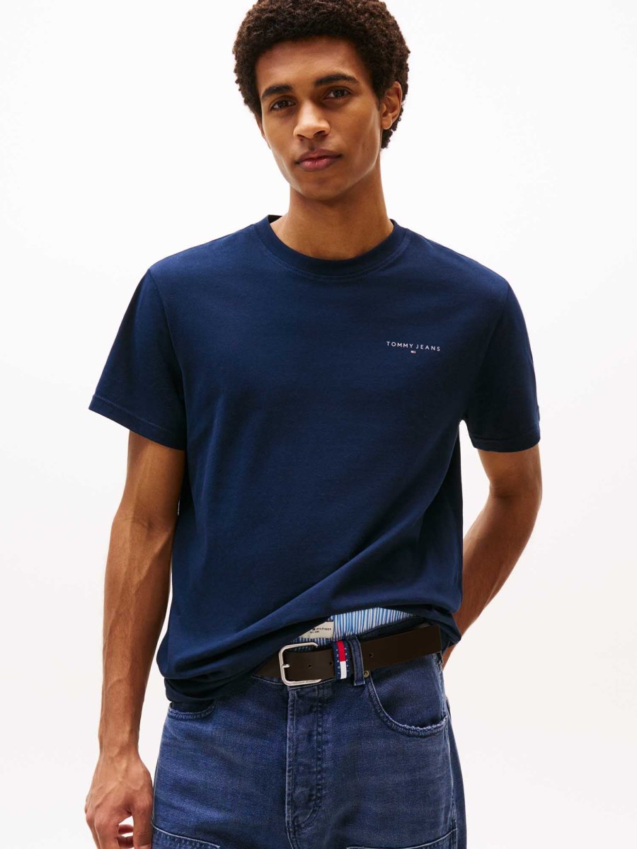 T-SHIRT SLIM LINEAR TOMMY JEANS DA UOMO BLU - immagine 2