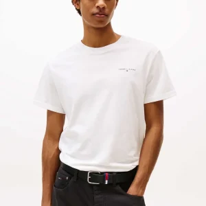 T-SHIRT SLIM LINEAR TOMMY JEANS DA UOMO BIANCO
