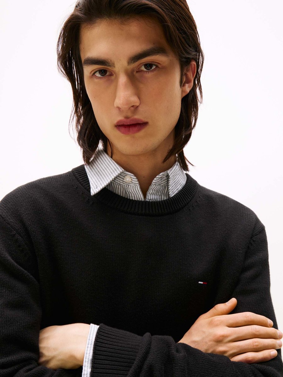 MAGLIONE NERO TOMMY JEANS ESSENTIALS LOGO DA UOMO - immagine 5