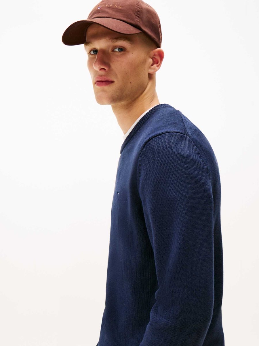 MAGLIONE BLU TOMMY JEANS ESSENTIALS LOGO DA UOMO - immagine 5