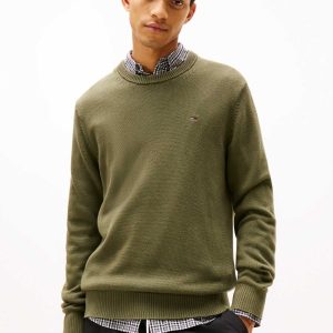 MAGLIONE VERDE TOMMY JEANS ESSENTIALS LOGO DA UOMO