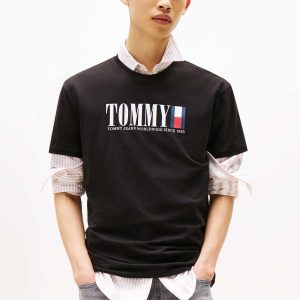T-SHIRT REGULAR TOMMY JEANS DA UOMO NERO