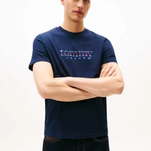 T-SHIRT SLIM FIT BLU TOMMY JEANS DA UOMO