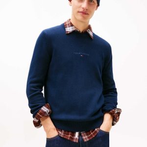 PULLOVER BLU TOMMY JEANS REGULAR FIT DA UOMO
