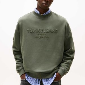 FELPA VERDE TOMMY JEANS 90S GMD NEW DA UOMO