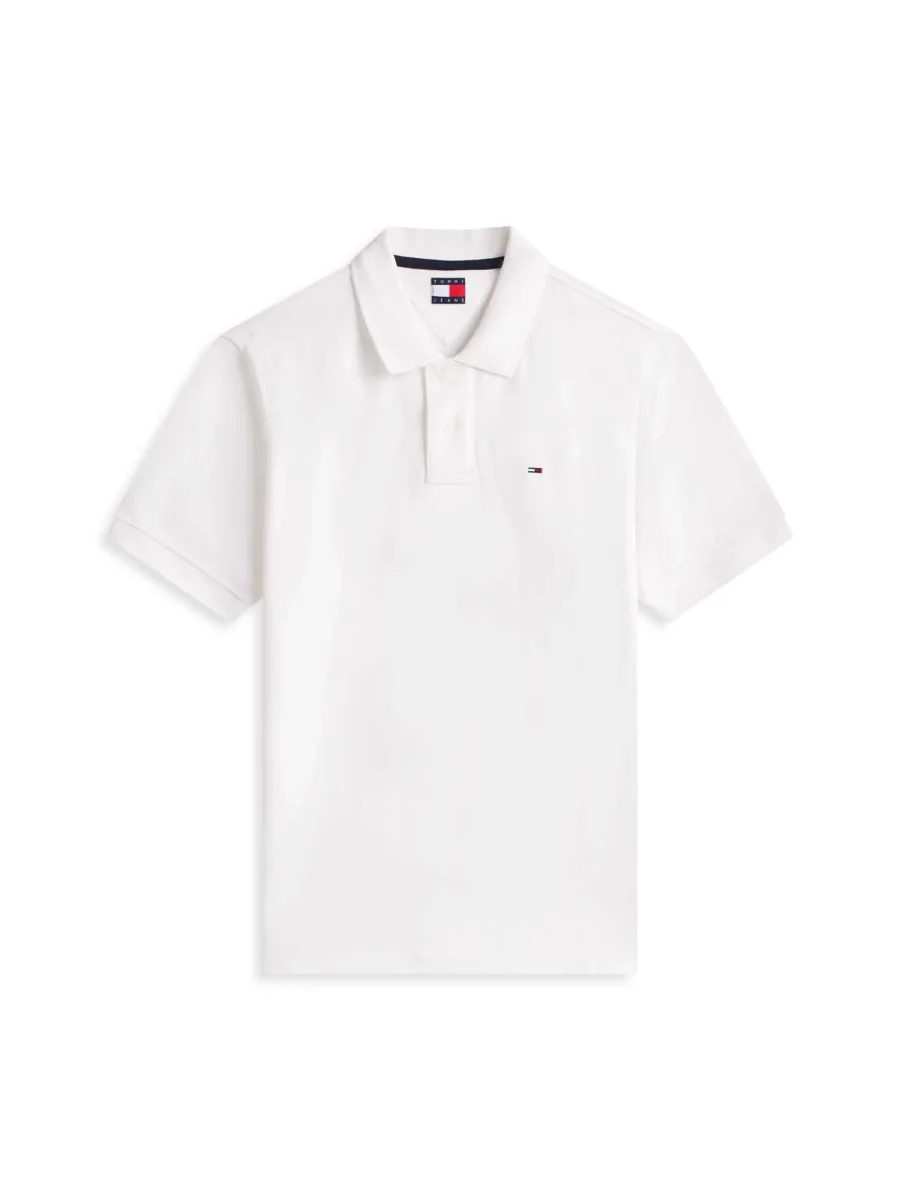 POLO REGULAR BIANCA TOMMY JEANS CON LOGO DA UOMO - immagine 3